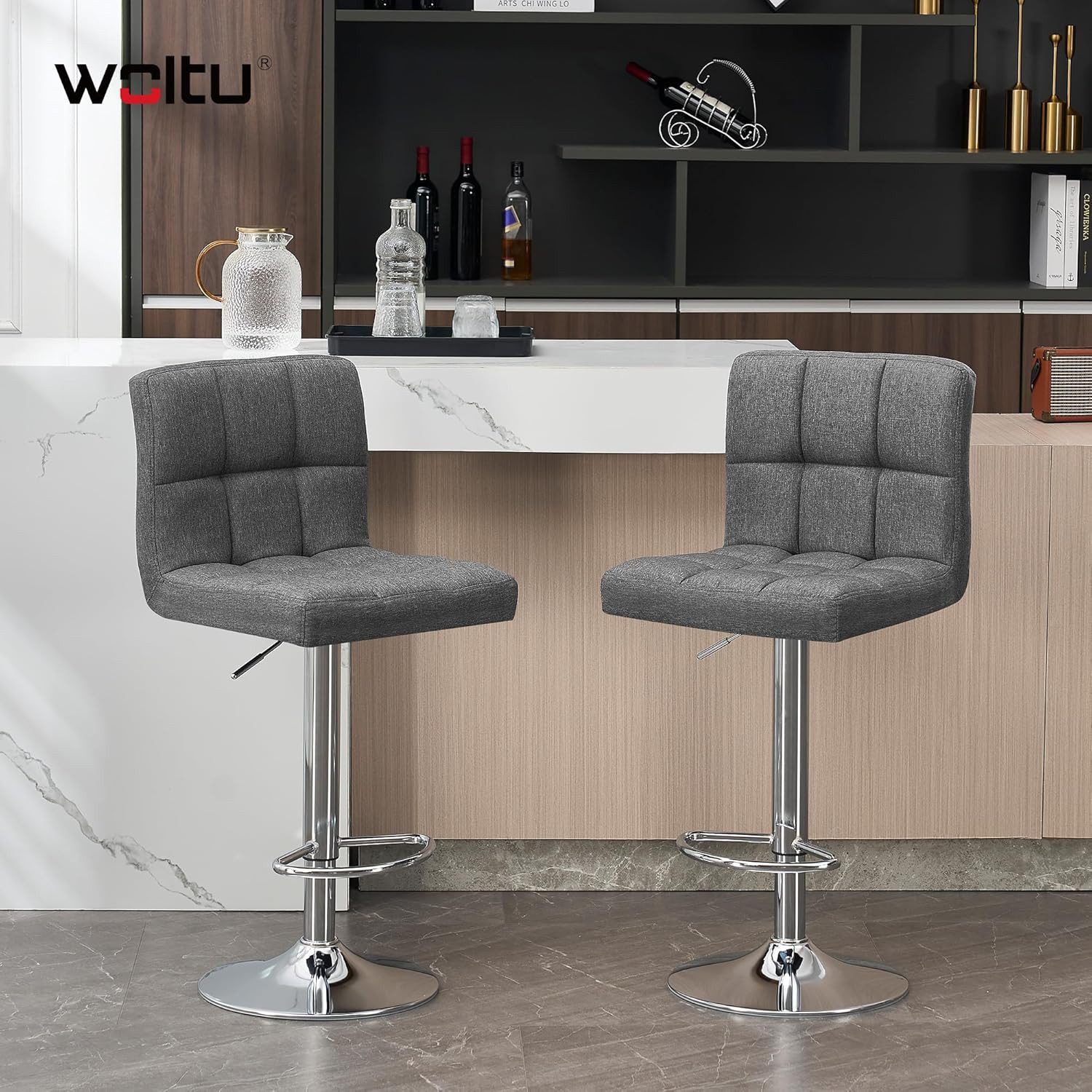 Woltu Barhocker (1 St), Barstühle verstellbar drehbar, gemütliche feines Le günstig online kaufen