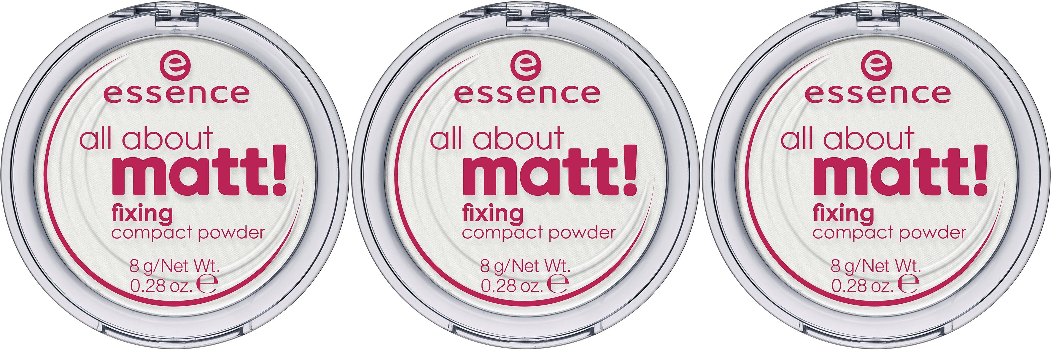 Essence Puder all about matt! fixing compact powder, 3-tlg.