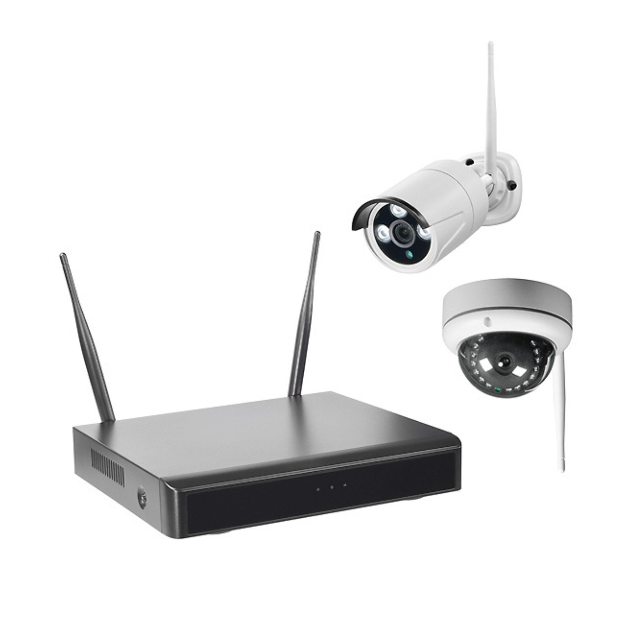 Indexa WLAN-NVR mit 2 Außenkameras 1TB HDD WiFi Gefahrenmeldeanlage