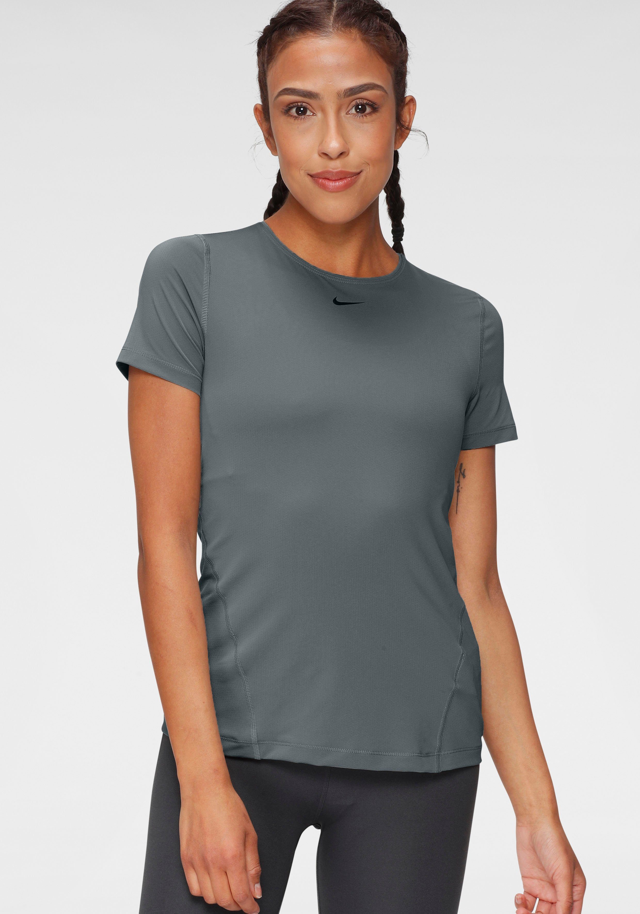 DRI-FIT ALL Funktionsshirt OVER MESH PERFORMANCE SHORTSLEEVE WOMEN mittelgrau Nike TOP Technology NIKE