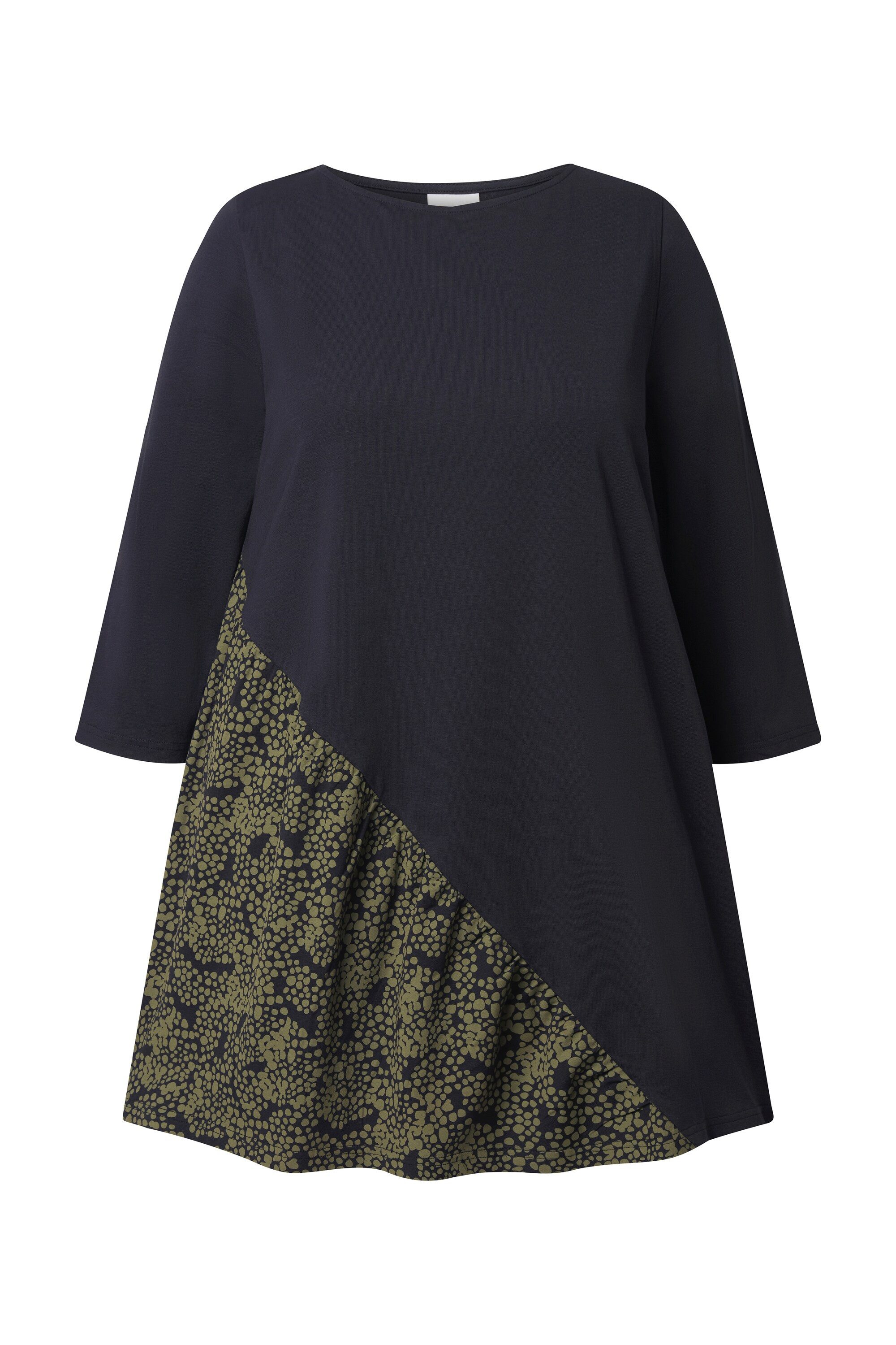 Ulla Popken Longshirt T-Shirt A-Linie U-Boot-Ausschnitt günstig online kaufen