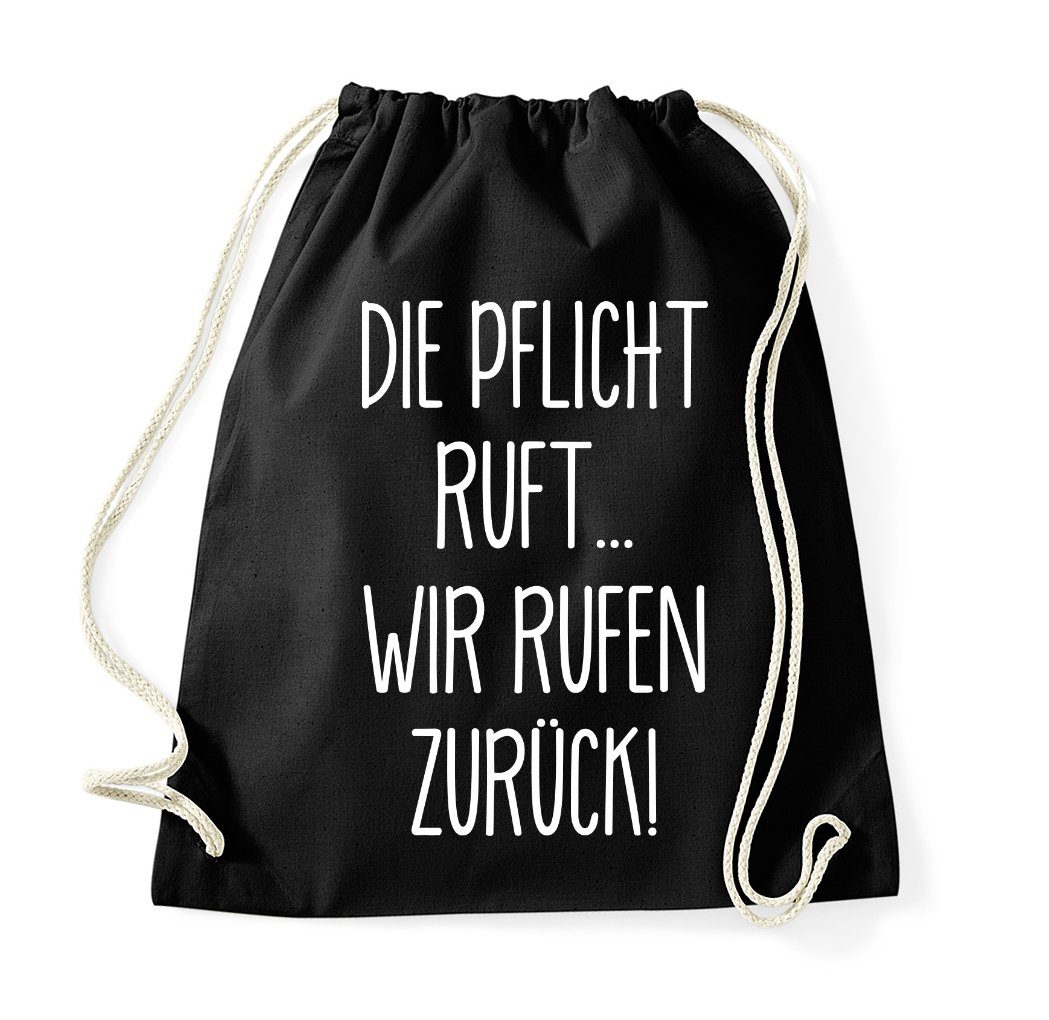 Youth Designz Turnbeutel Die Pflicht Ruft Baumwoll Tasche Turnbeutel, mit lustigem Frontprint