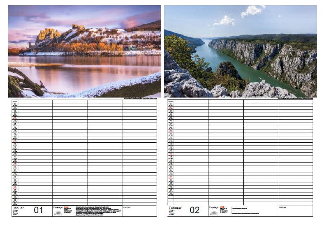 Thumbnail - Seelenzauber Familienkalender Donauzauber Familien Planer Kalender für 2025 DIN A3 Donau Fluß