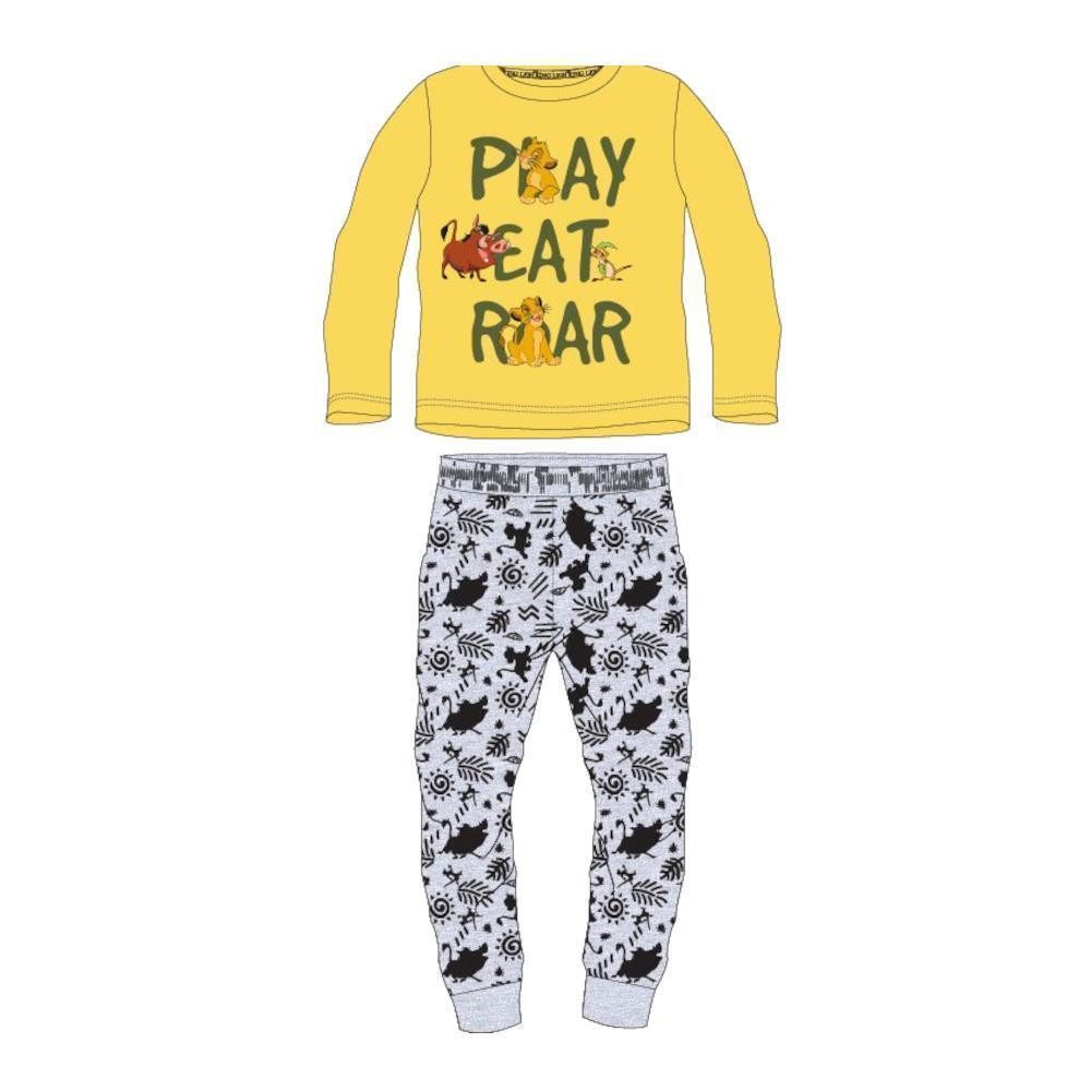Disney The Lion King Pyjama Langer Pyjama "Play - Eat - Roar", König der Löwen, Größen 98-128 (Set, 2 tlg)