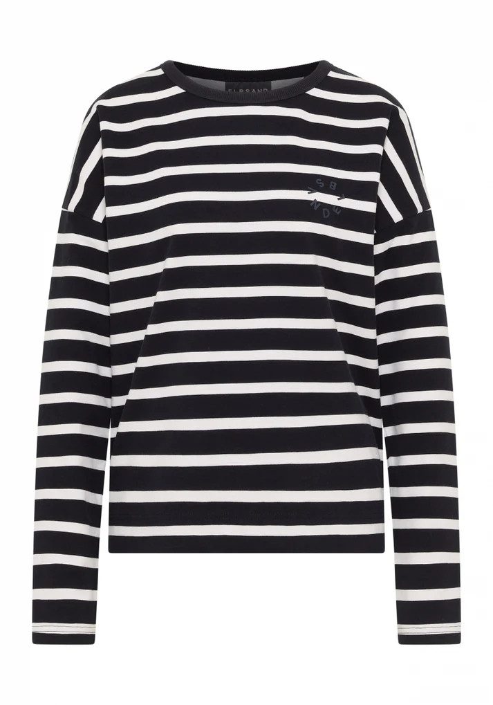 Elbsand Sweatjacke Sweatshirt Elva ELBSAND Coldwater_Cloud White_stripe