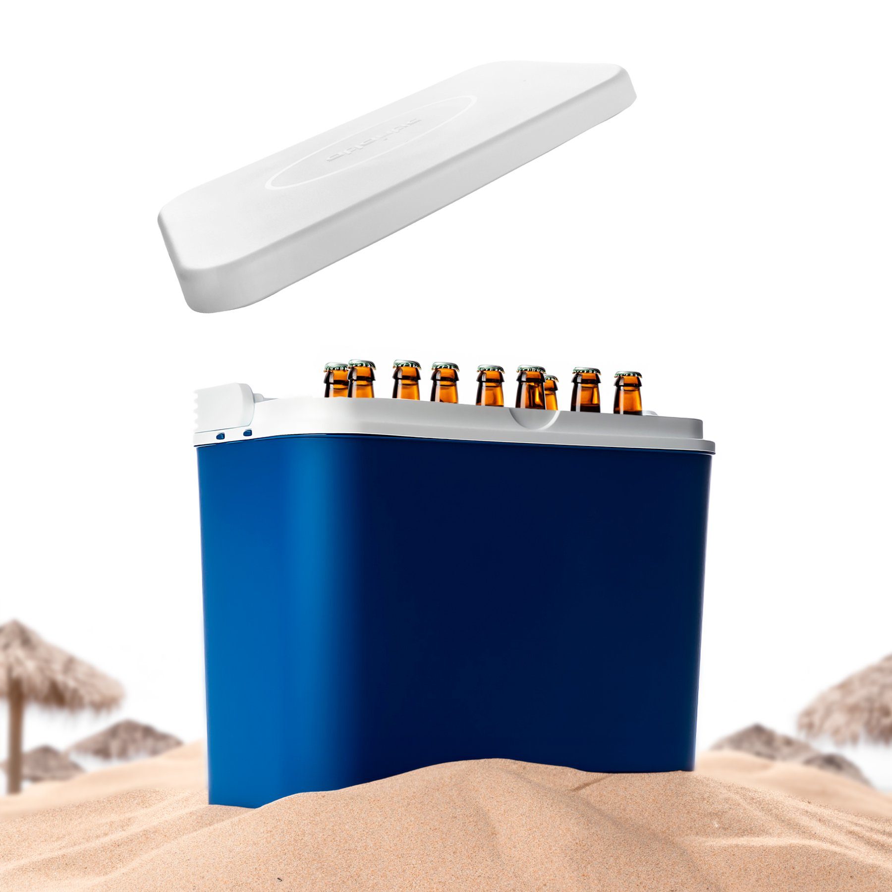 24L BigDean Thermobehälter (2-tlg) Blau/weiß EU, 10L Made Set Kühltasche + Gefrierbox PP-Kunststoff, Kühlboxen in