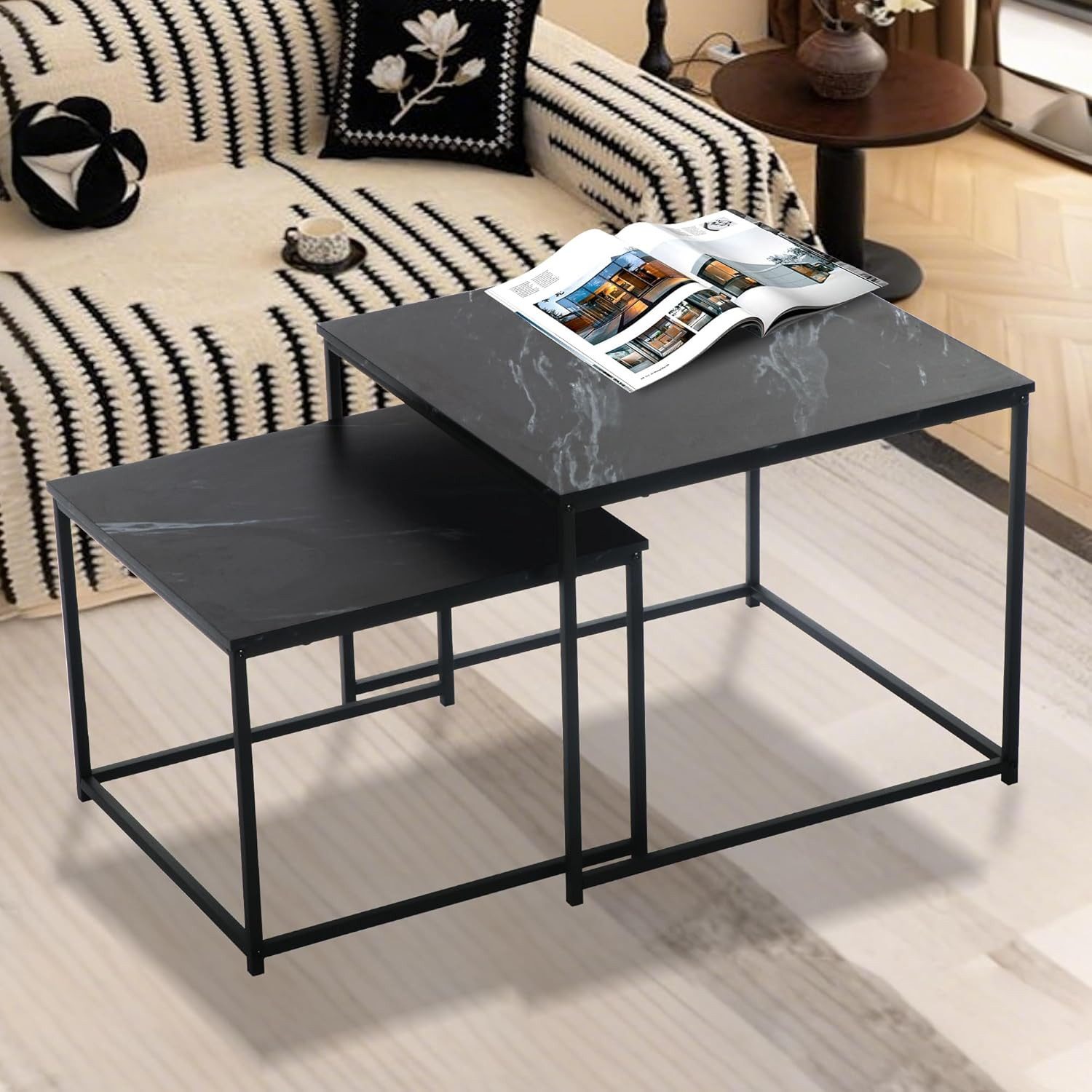 KAHOO Couchtisch Moderne Wohnzimmertisch Couchtisch,Quadratisch Satztisch günstig online kaufen