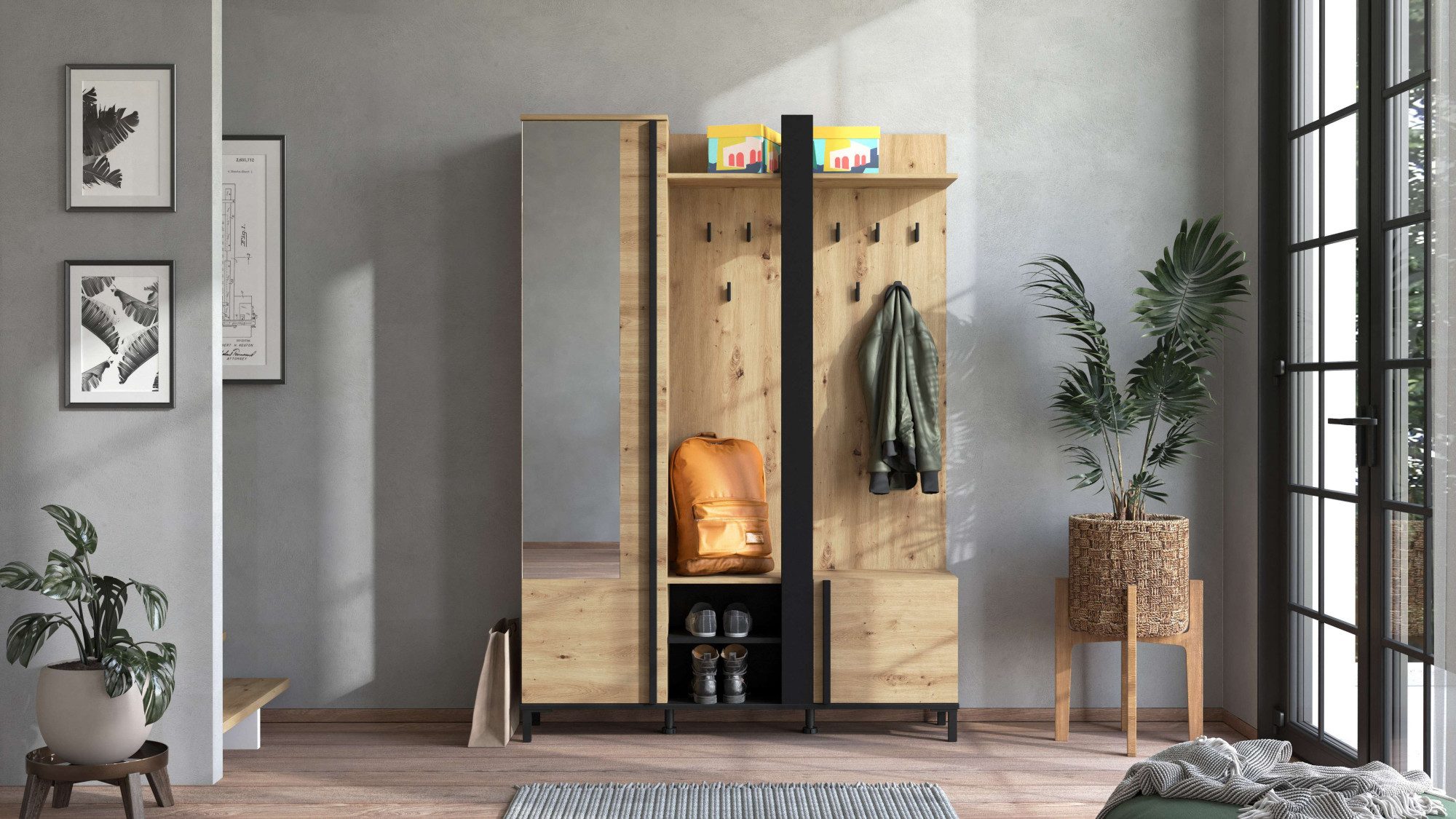 Home affaire Kompaktgarderobe Nino Flurgarderobe, Dielenschrank, günstig online kaufen