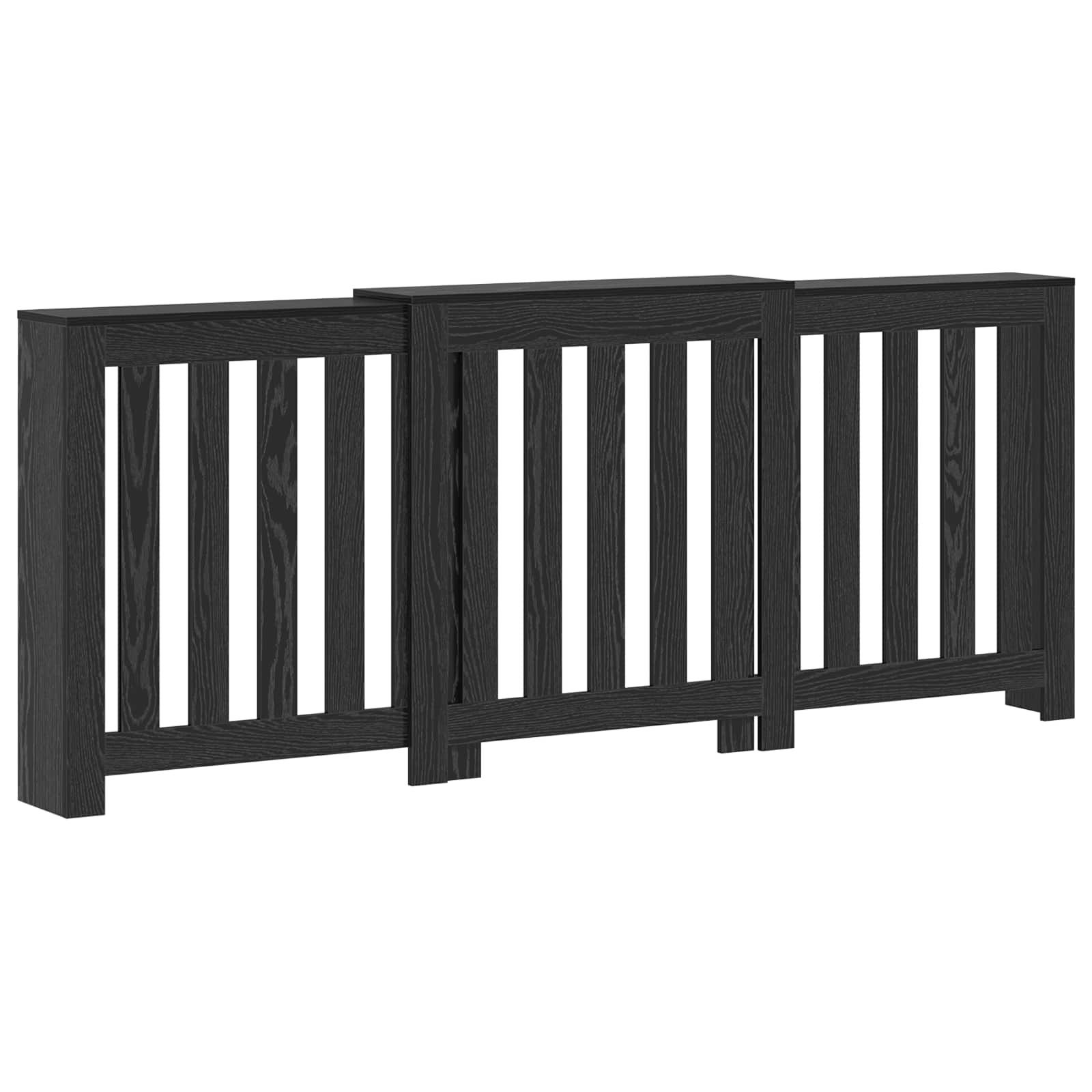 vidaXL Heizkörper Heizkörperabdeckung Schwarz Eichen-Optik 205 x 21,5 x 83,5 cm