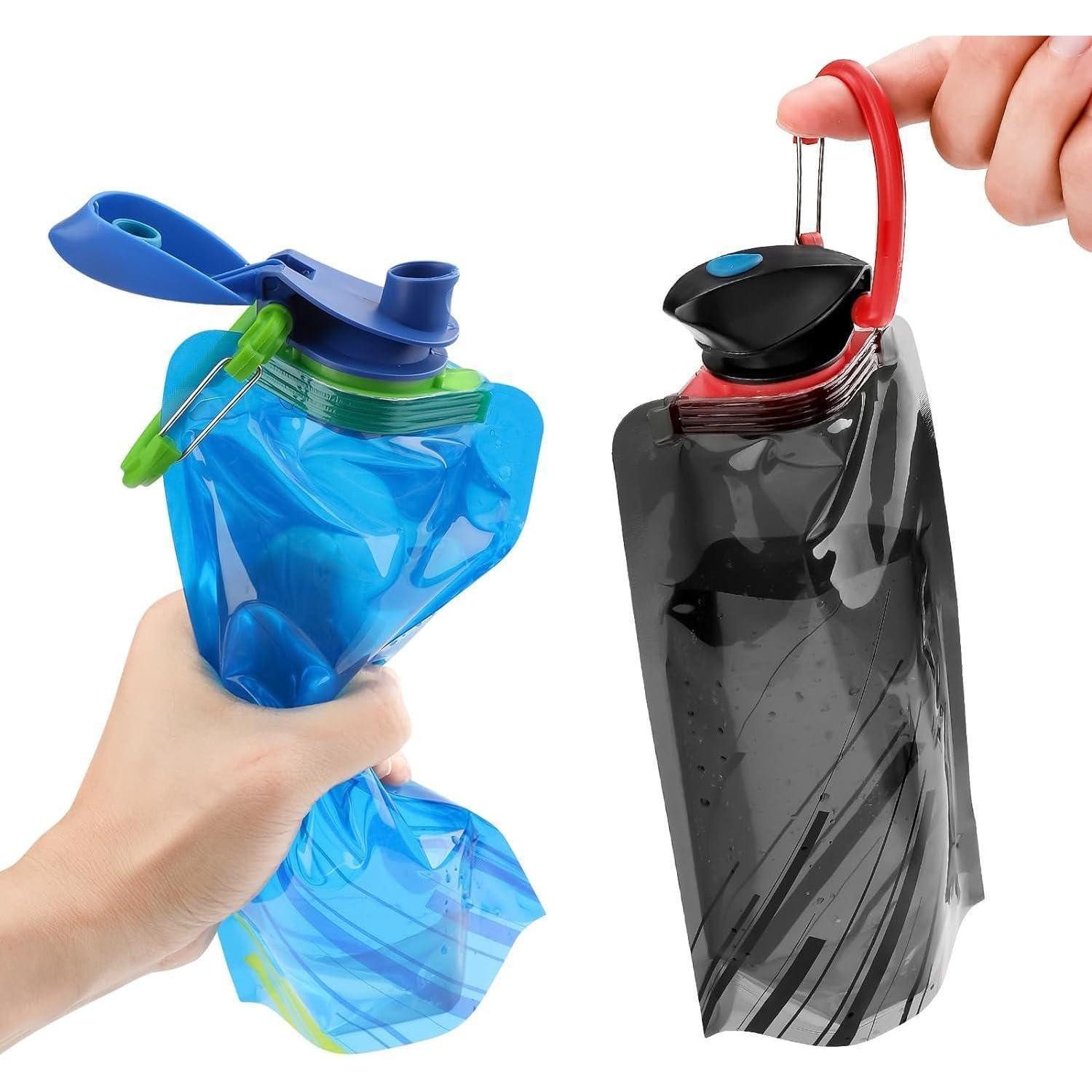 LuxusKollektion Trinkflasche Trinkflasche faltbar wiederverwendbar 2 Stück (Schwarz) 2 Stück