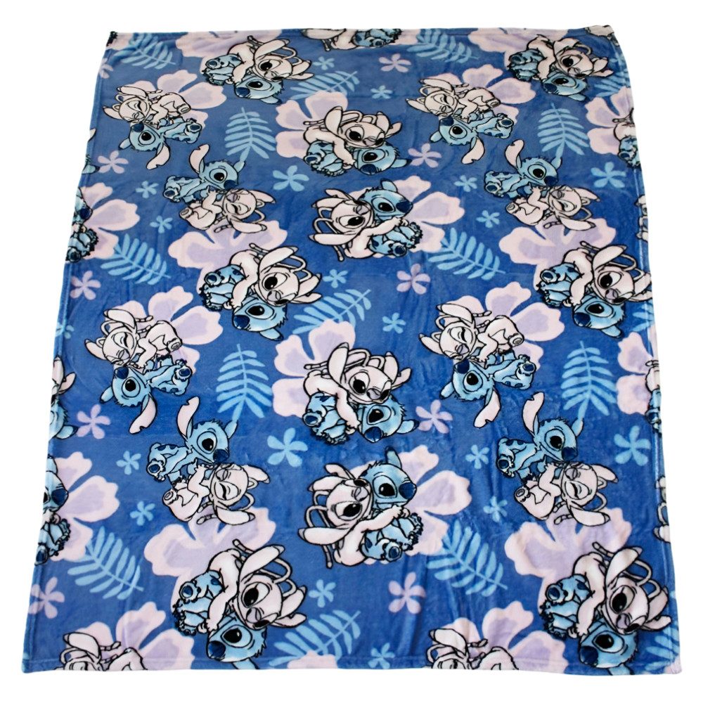 Wohndecke Disney Stitch Angel Flanell Wohndecke warme Kuscheldecke 110x150 cm, Disney