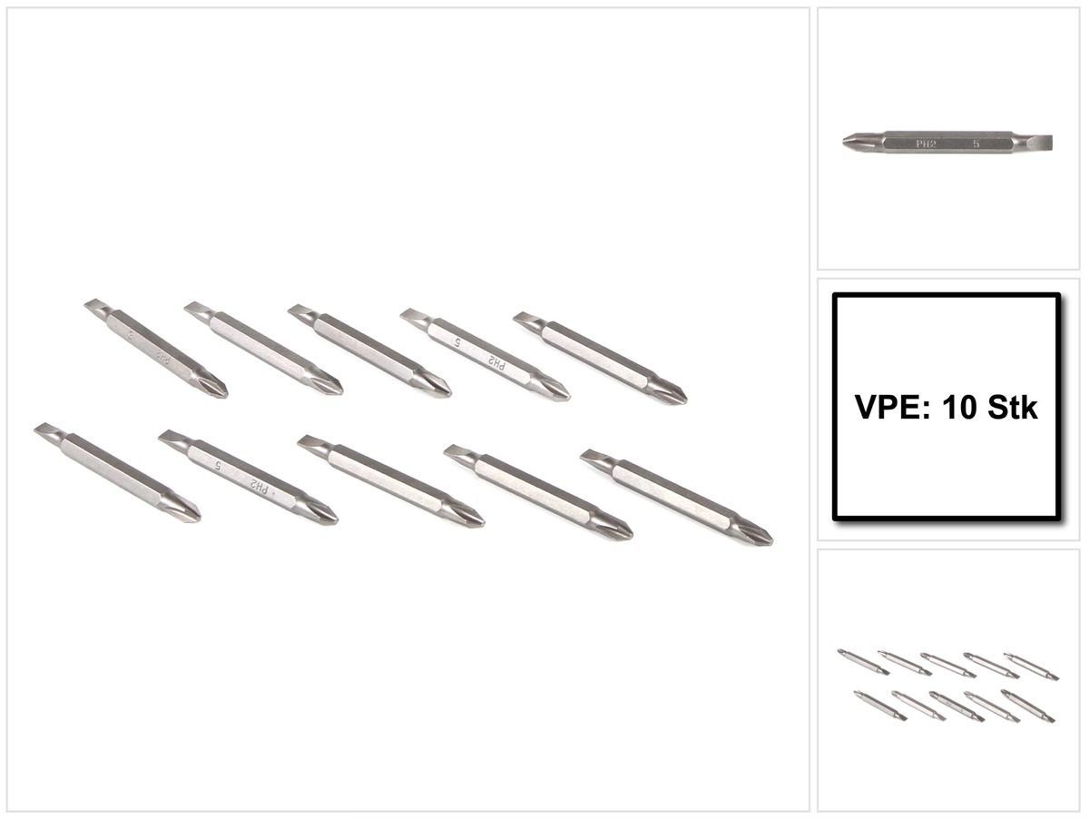 Bohrer- und Bitset Bit Set PH2 65 mm 10 Stück