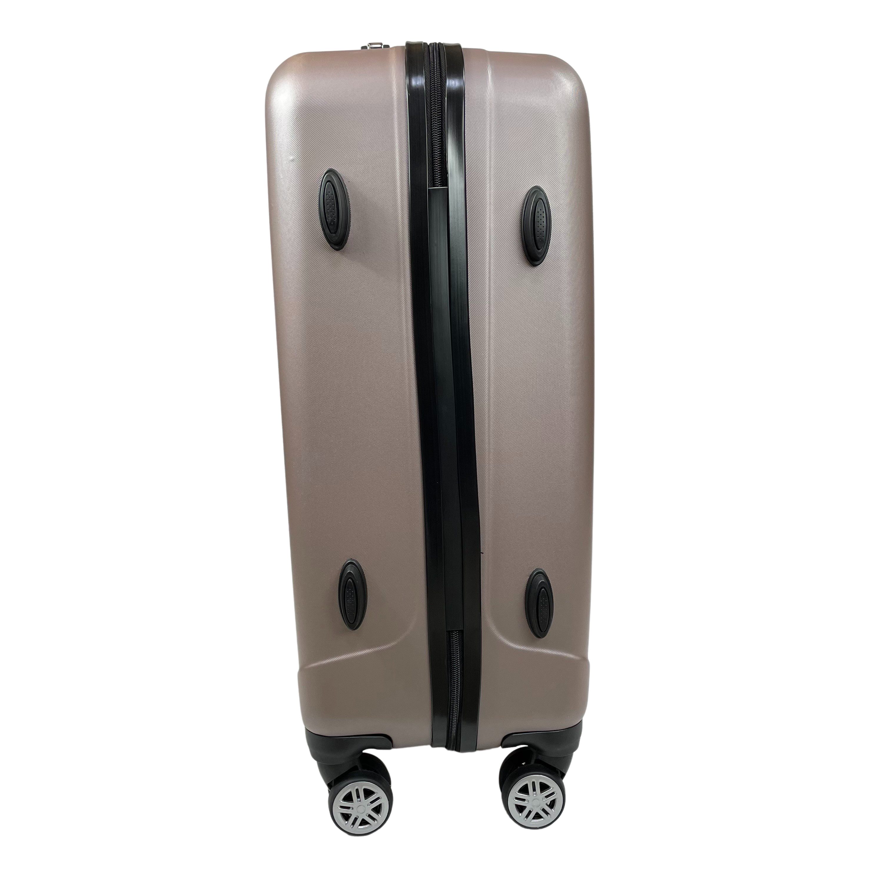 QTC Hartschalen-Trolley Reisekoffer aus hochwertigen und leichtem ABS Material 4 Rollen, Teleskopgriff Handgepäck 100% ABS Tasche Koffer