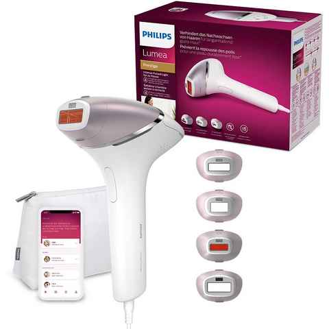 Philips IPL-Haarentferner Lumea S8000 BRI947/00, 450.000 Lichtimpulse, 4 Aufsätze (Achseln, Bikinizone, Körper und Gesicht)