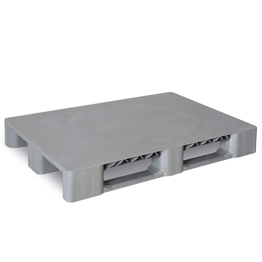 BRB-Lagertechnik Dekopalette Schwerlastpalette mit 3 Kufen, LxBxH 1200x800x155 mm, Kunststoffpalette aus Polyethylen-Kunststoff (PE/RE)