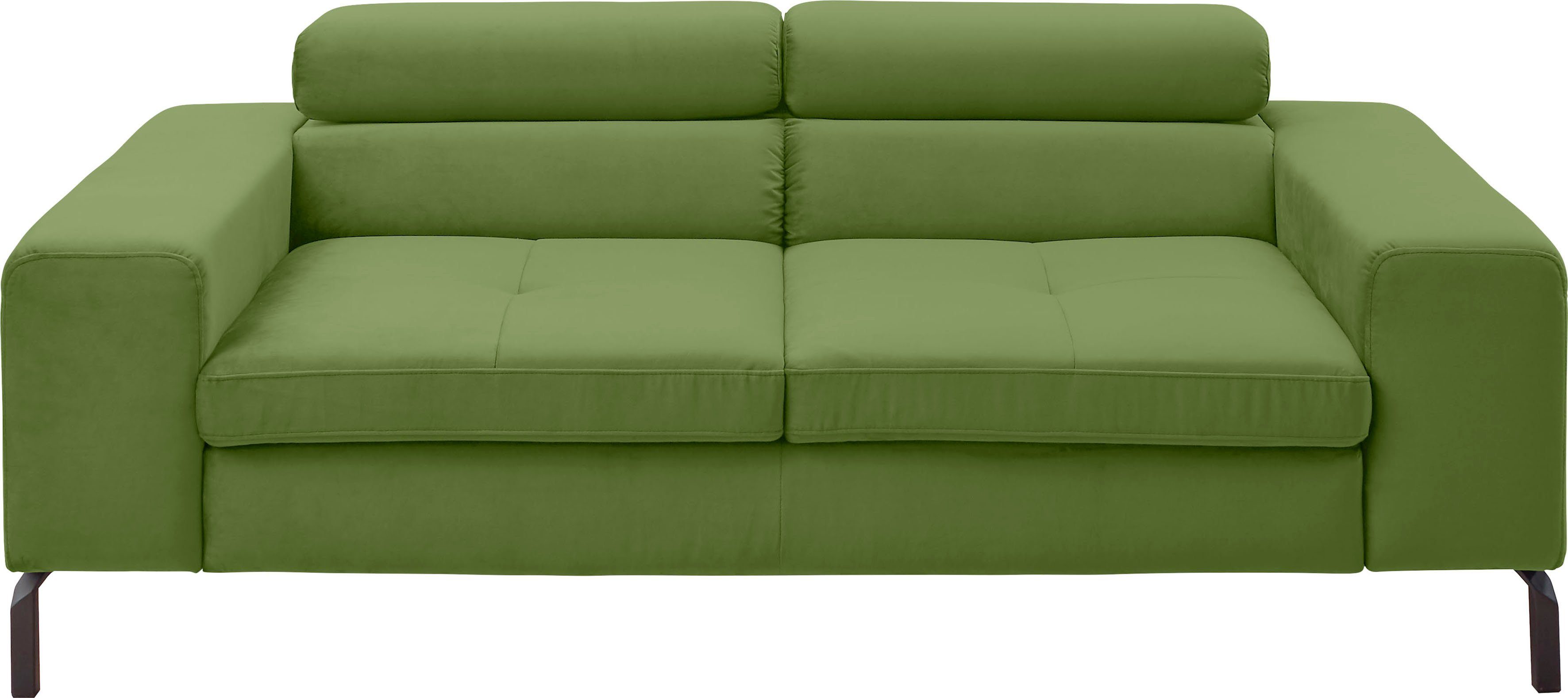GALLERY M branded by Musterring 2-Sitzer Felicia Due, Wahlweise mit Sitzvorzug, inklusive Kopfteilverstellung green