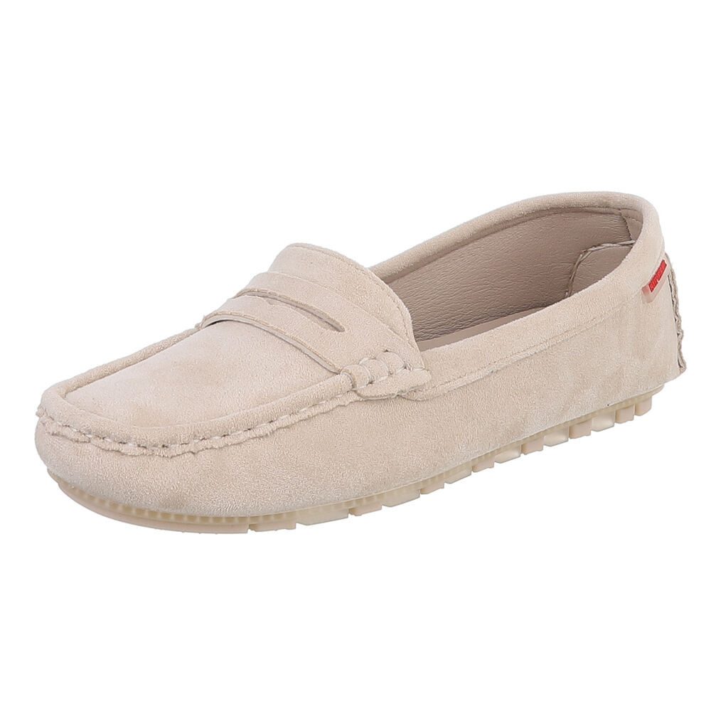 Ital-Design Mokassinschuh mit Komfort und eleganter Mokassin-Optik Slipper (91261034) Flach Mokassins in Beige