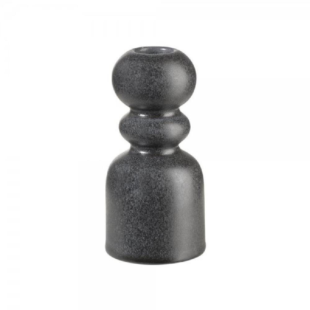 ASA Kerzenhalter Asa Kerzenleuchter Como Black Iron Schwarz (13cm),  Material: Steingut mit mattem Finish