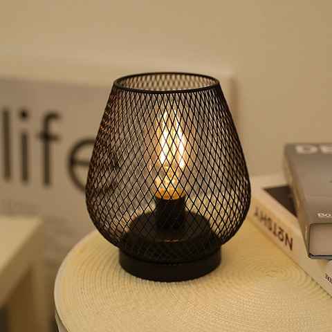 Vicbuy Tischleuchte LED Tischlampe aus Metall, Schreibtischlampe aus Mesh, Warmweißes Licht Dekotischlampe, Nachtlicht, Batterien, für Büro, Wohnzimmer, Schlafzimmer