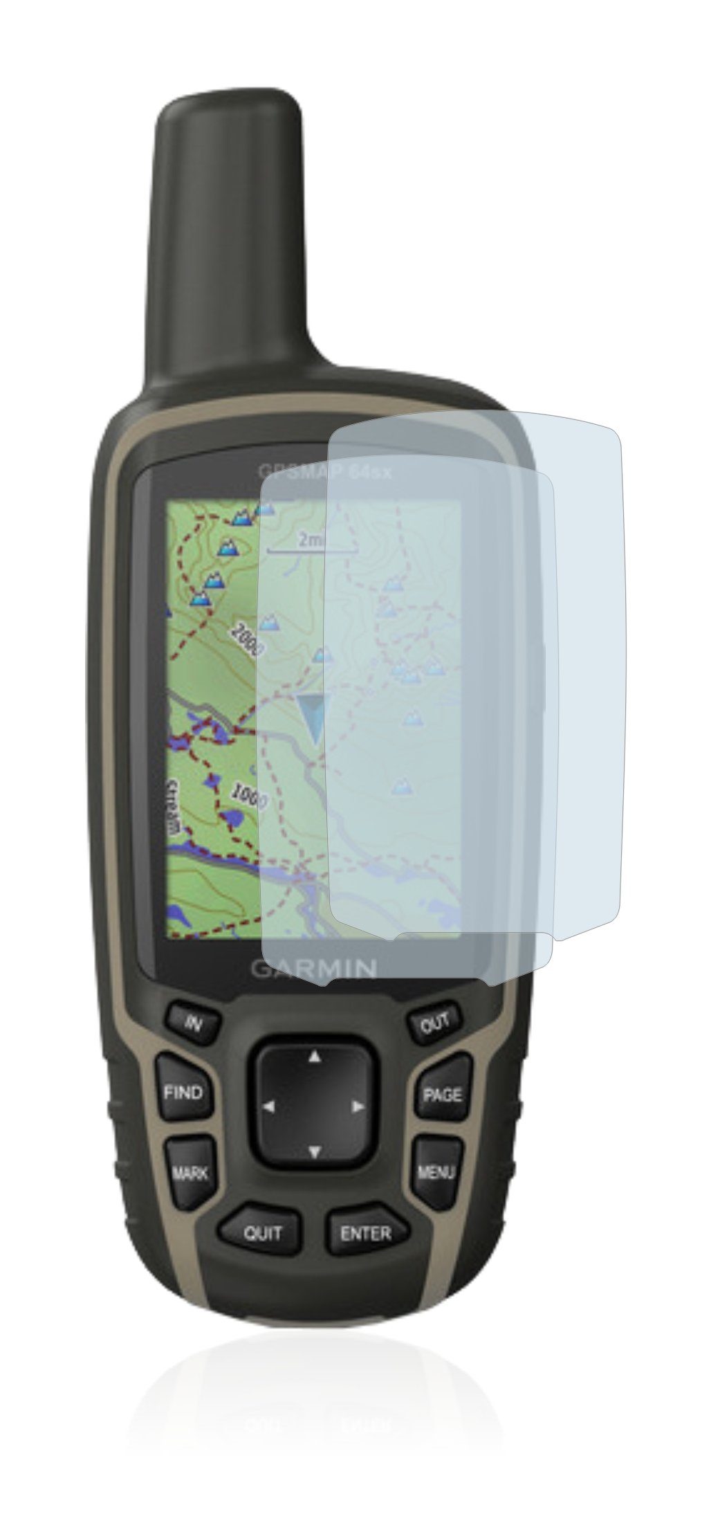 Bruni 2x Folie für Garmin GPSMap 64sx Schutzfolie Displayschutzfolie 