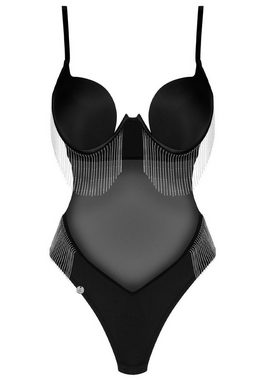 Obsessive Body Transparenter Body mit Metall-Tasseln - schwarz