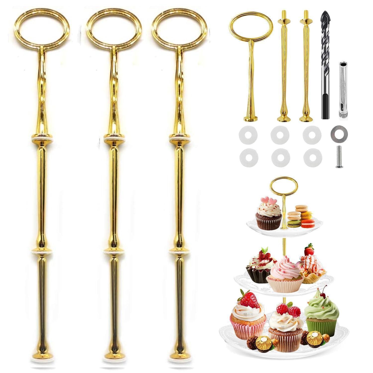 LuxusKollektion Kreativset Etagere Stangen Set Gold 3tlg. Bastelset