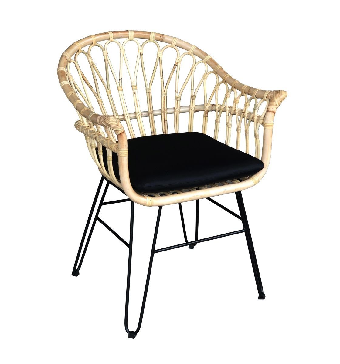 WOLF MÖBEL Esszimmerstuhl BALI Rattan Stuhl Cantigi inkl. Kissen schwarz (6 günstig online kaufen