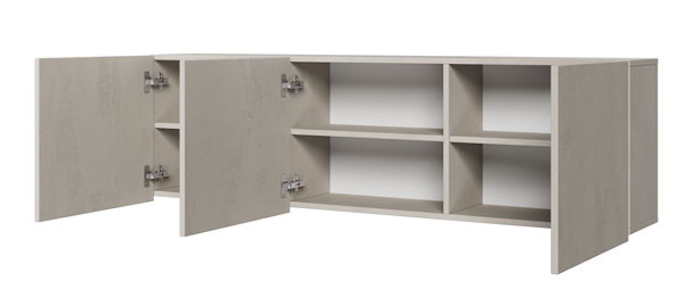 Klapphängeschrank 150x27x45cm Teen Flex Hängeschrank) Flex, 3-türig betonfarben (Teen Feldmann-Wohnen