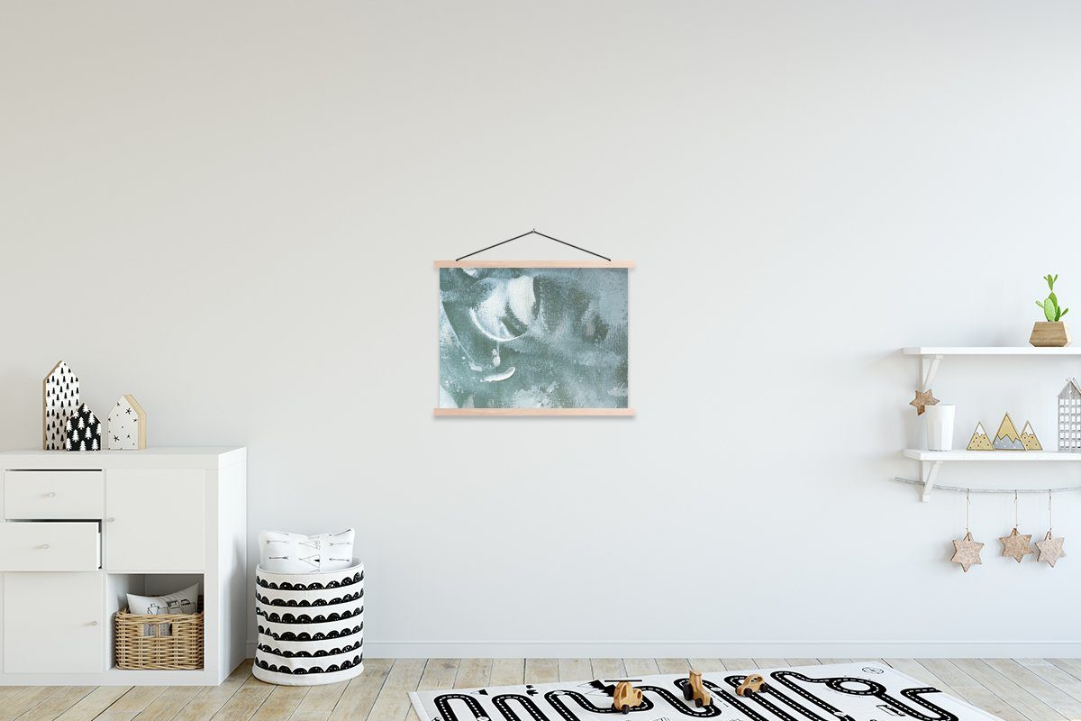 MuchoWow Poster Wohnzimmer, (1 Textilposter Design, Bilderleiste, - für Acrylfarbe Abstrakt St), Posterleiste, Magnetisch 