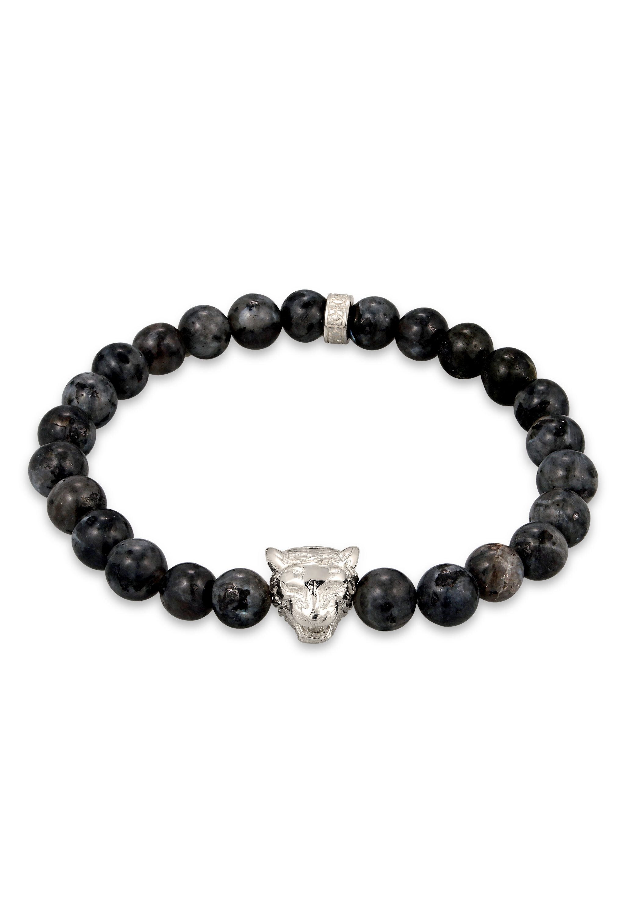 Kuzzoi Bead-Armband-Set Lava Grau Tigerkopf 925 Sterling Silber
