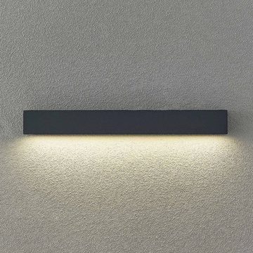 Arcchio LED Außen-Wandleuchte Lengo, LED-Leuchtmittel fest verbaut, Farbwechsel warmweiß / tageslicht, Modern, Aluminiumdruckguss, Glas, grafit, 1 flammig, inkl.