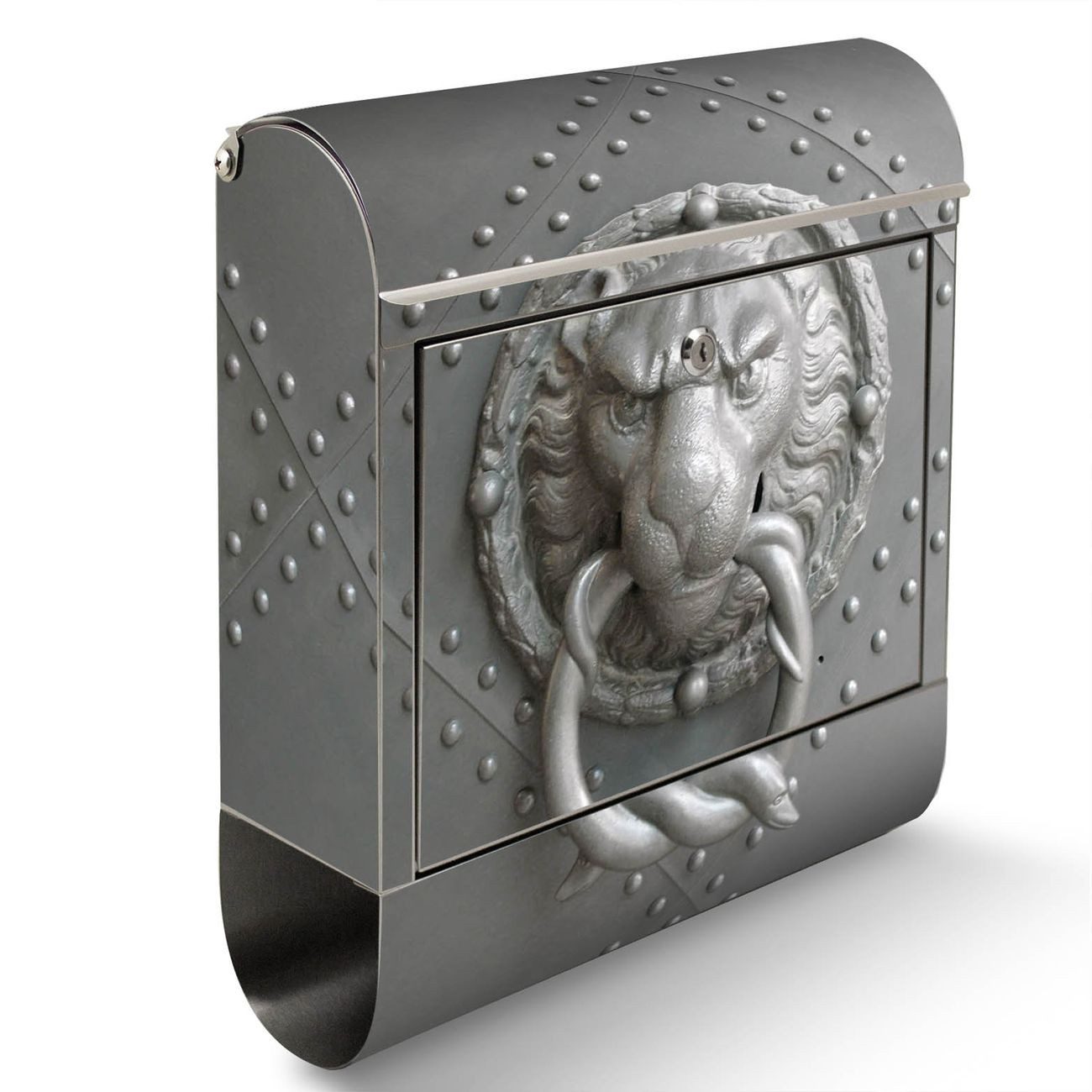banjado Standbriefkasten Edelstahl Eisentor (Standbriefkasten Eisentor, mit Zeitungsfach), 126 x 53 x 17cm