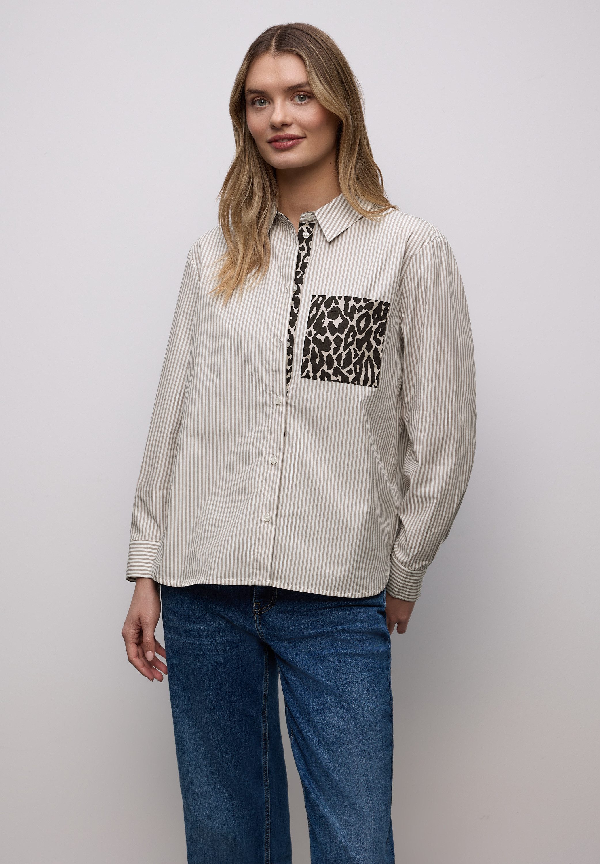 STREET ONE Langarmbluse aus reiner Baumwolle günstig online kaufen