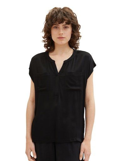 black T-Shirt deep TOM TAILOR