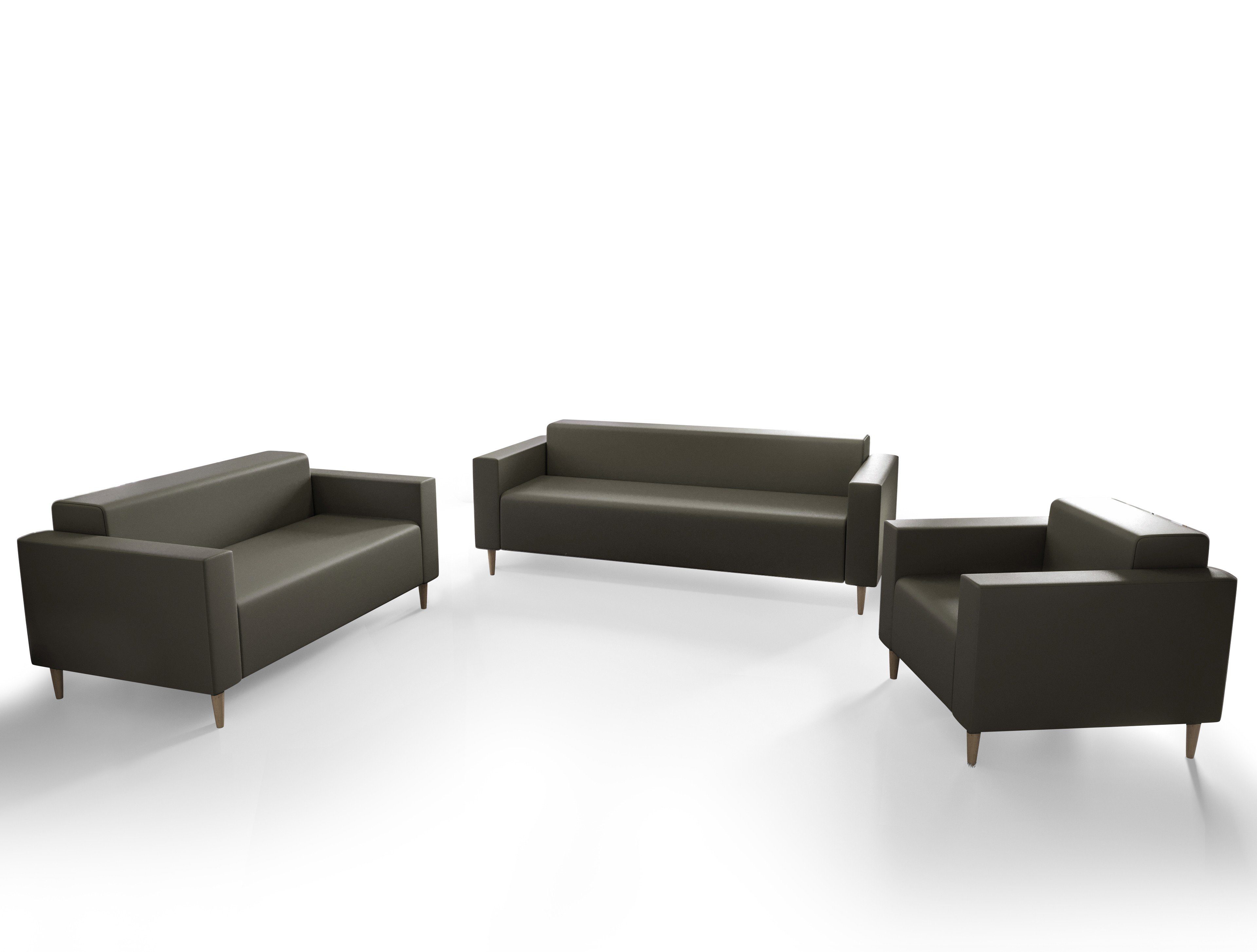 pressiode Sofa SOFA SET, 3 SOFAS, 1/2/3-Sitzer, verschiedene Farben, HUGO Dunkelgrau