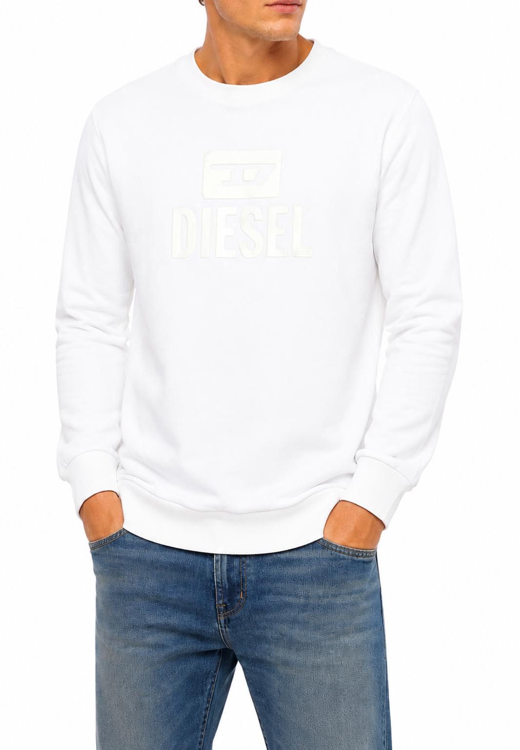 Diesel T-Shirt Diesel Herren S-GIR-CREWNECK TONE ON TONE Sweatshirt Weiß