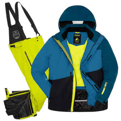 Killtec Skianzug Herren Skijacke + Skihose (blau/limette, Gr. M)