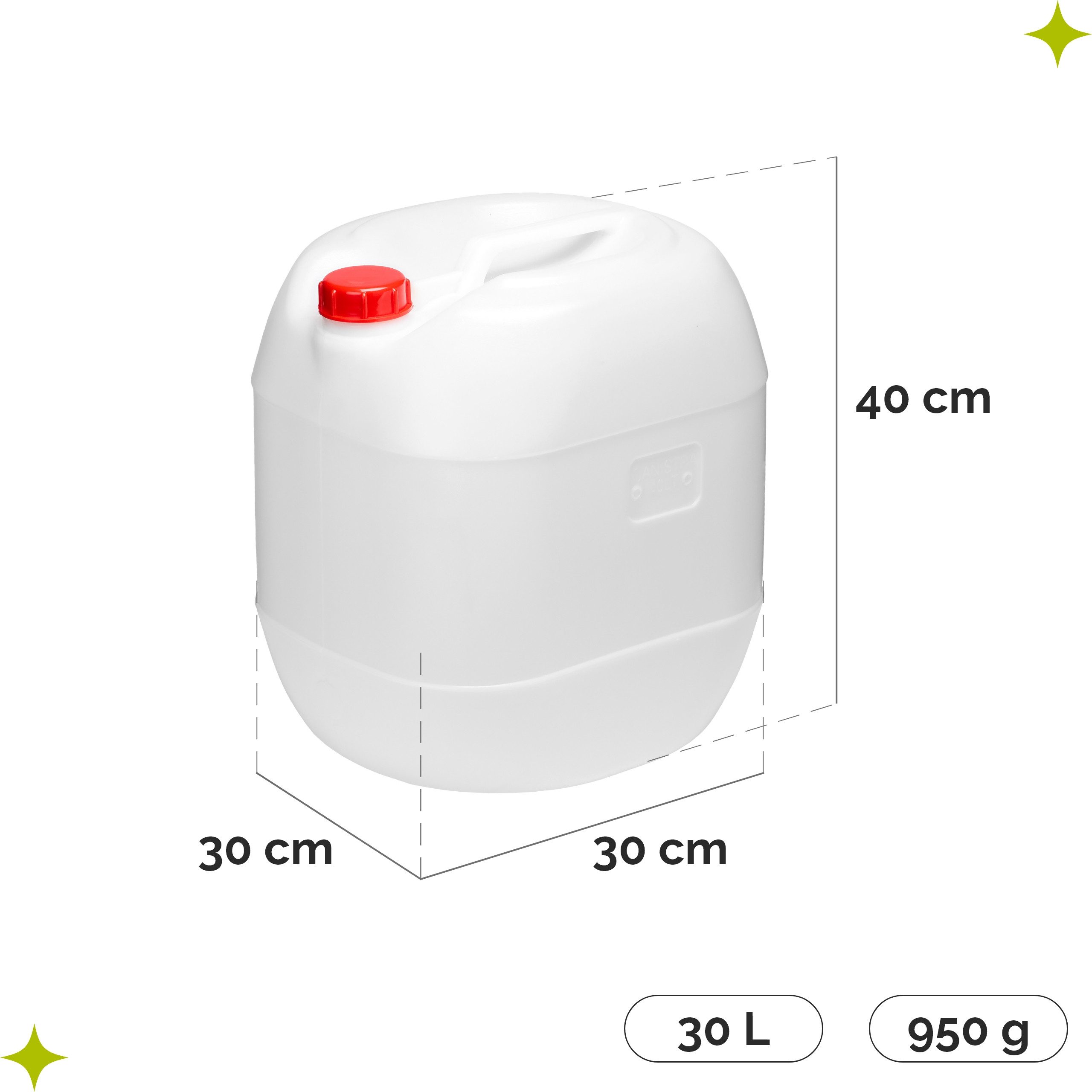 Garronda Kanister 30L Wasserkanister BPA-frei Wasserbehälter Kanister Weiß GD-0082 (1 St), BPA-Frei