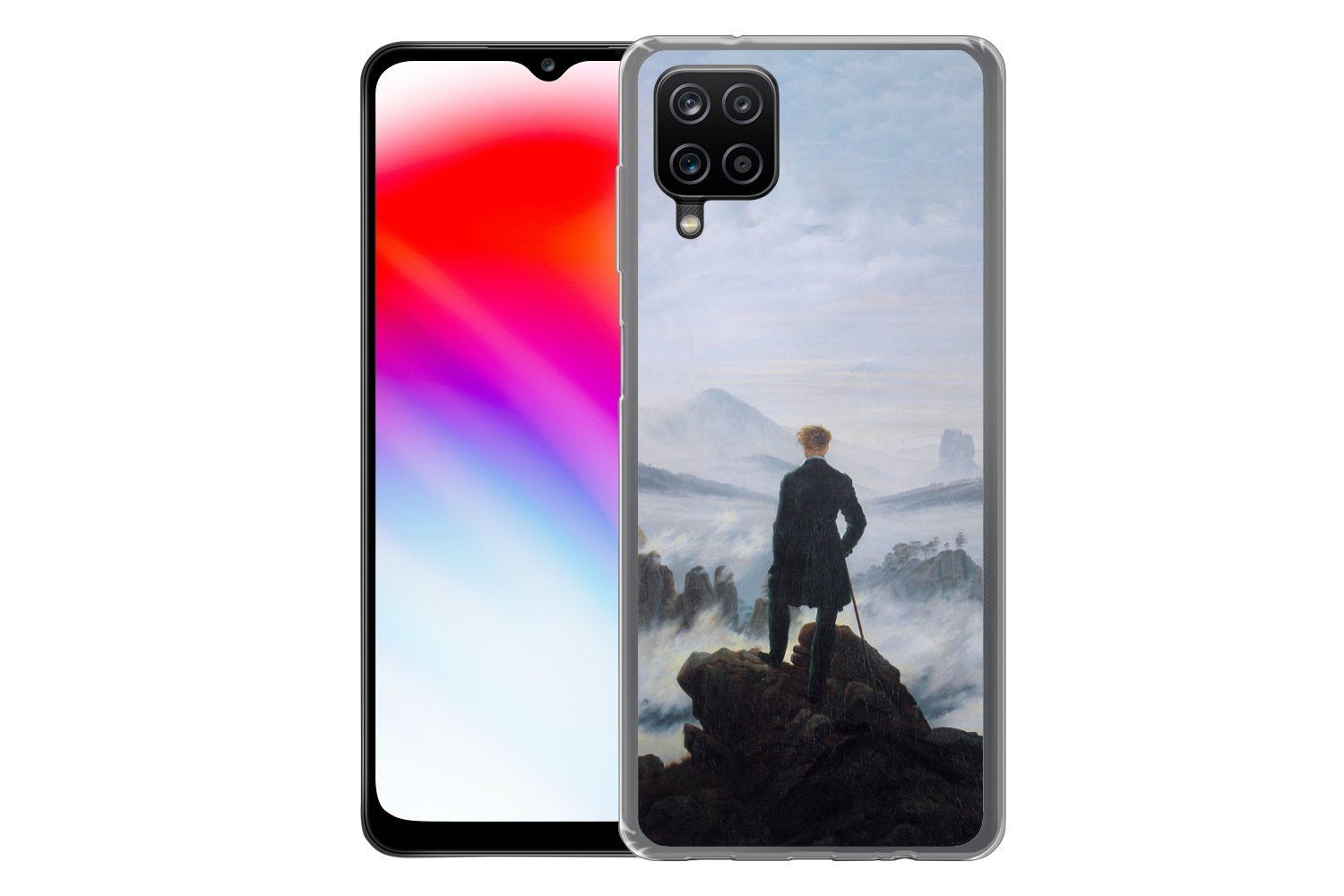 MuchoWow Handyhülle für Samsung Galaxy A12 Der Wanderer über dem Nebelmeer - Caspar David, Smartphone-Bumper, Print, Handy Schutzhülle Dünn