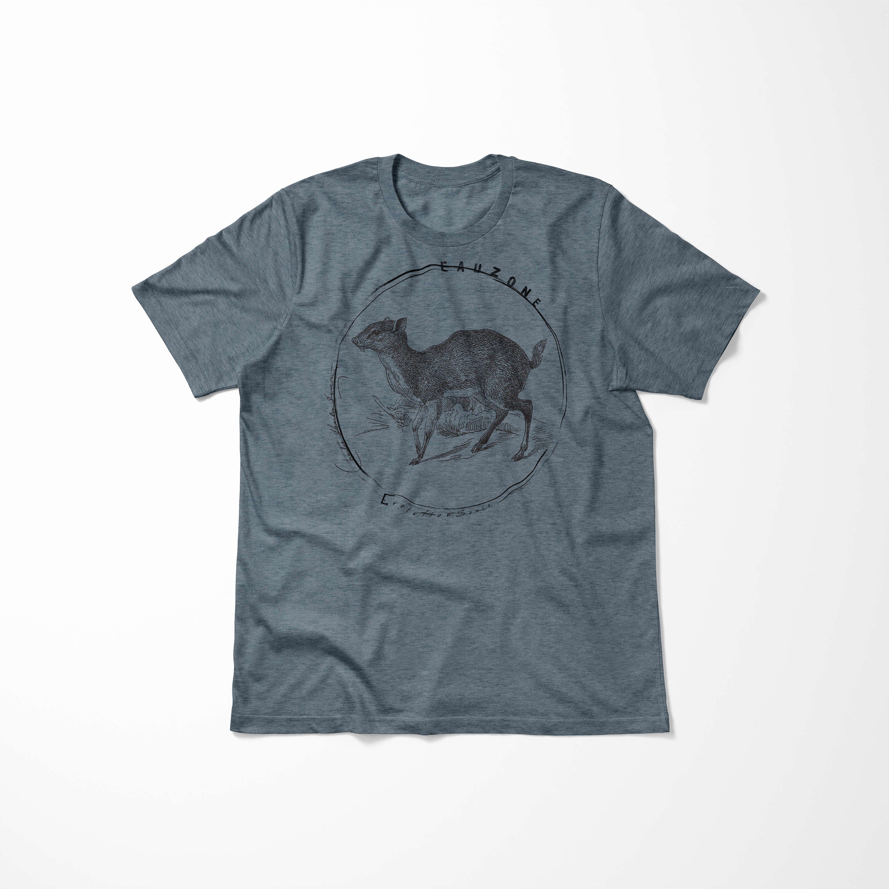 T-Shirt Indigo Herren Chevrotain Evolution T-Shirt Sinus Art