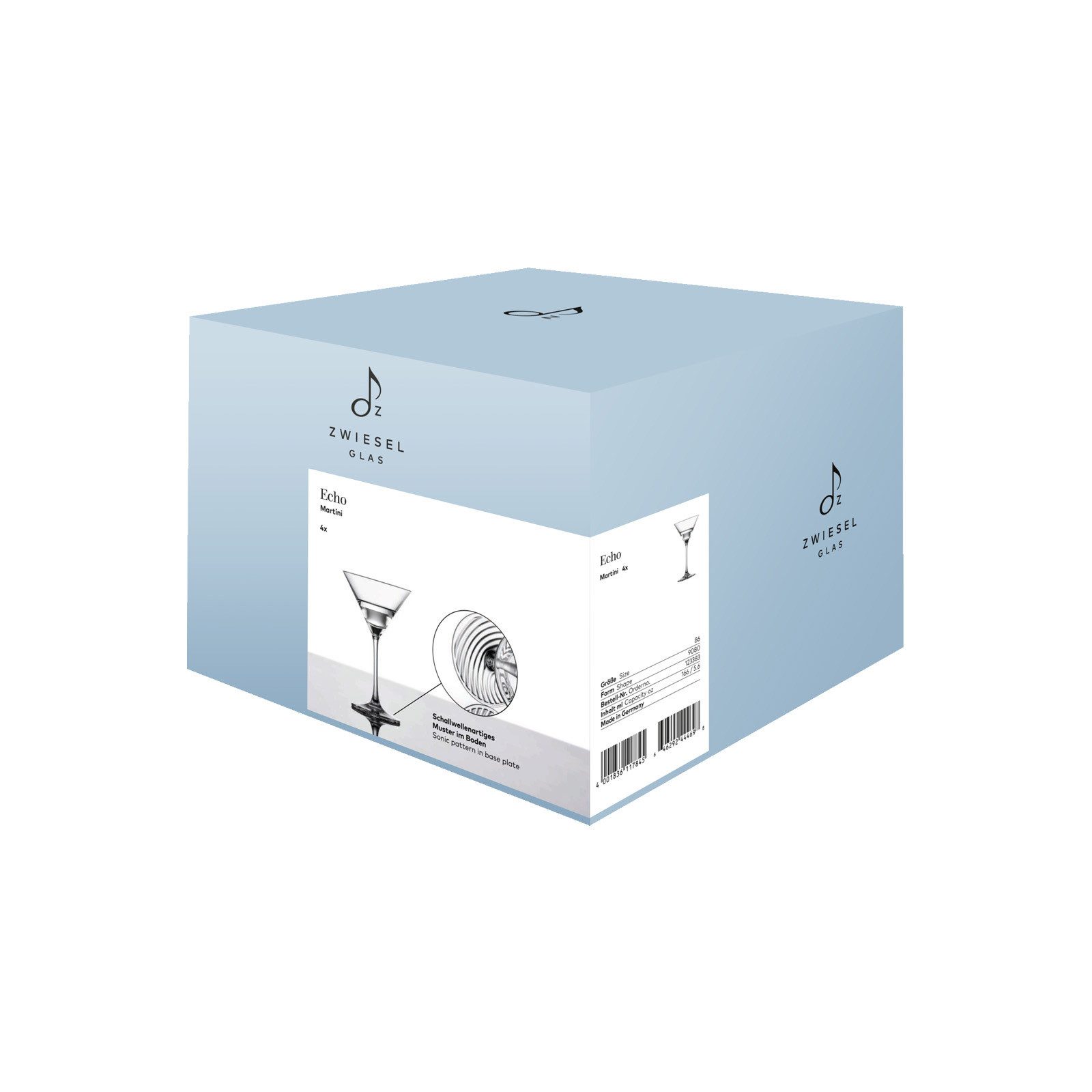 Zwiesel Glas Martiniglas ECHO Martinigläser 166 ml 4er Set, 4-tlg., Glas
