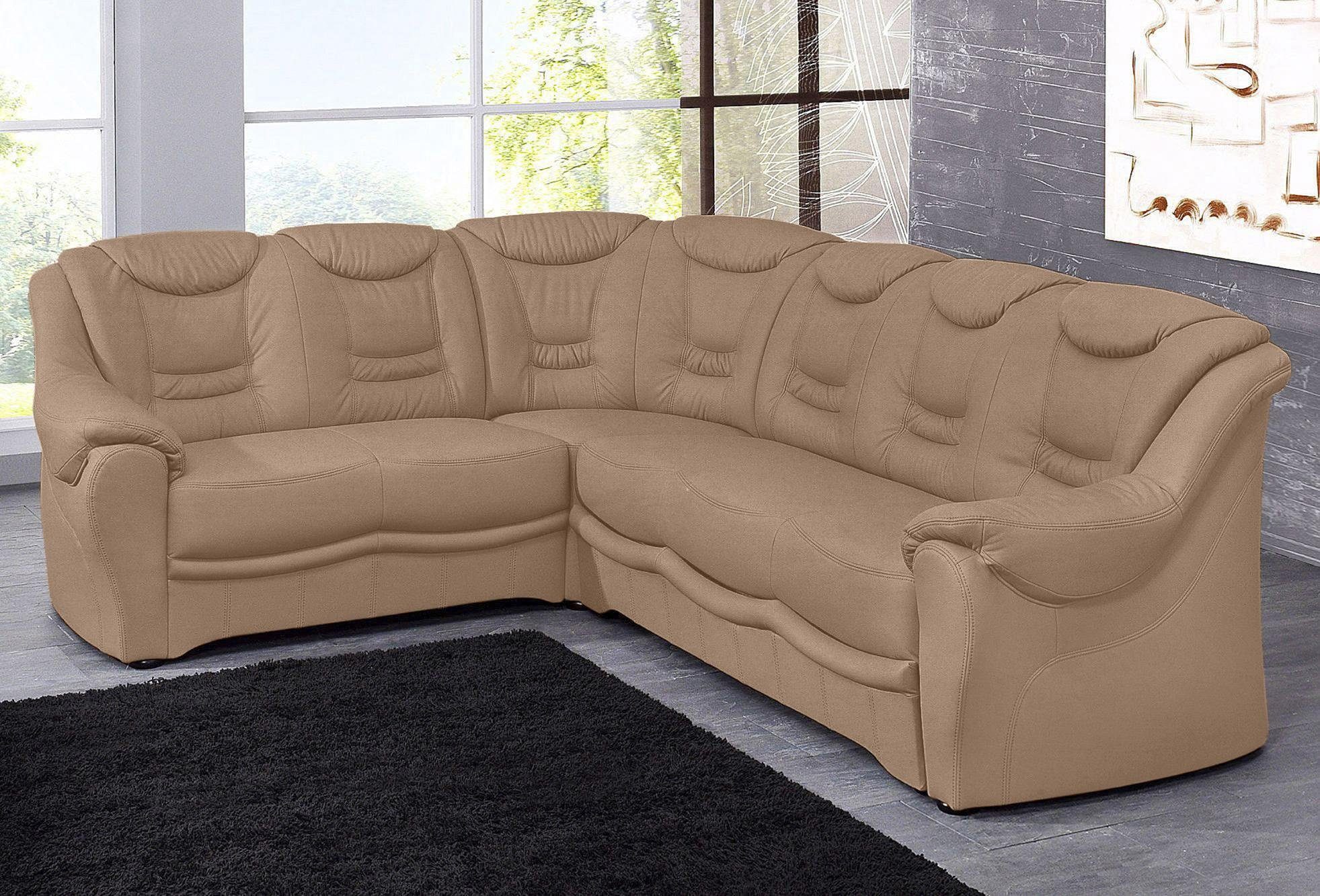 sit&more Ecksofa Bansin, L-Form, B: 265 cm, Bettfunktion optional, Federkern-Polsterung, Komfortable Sitzhöhe 46 cm, Liegefläche 148 x 198 cm bei Bettfunktion