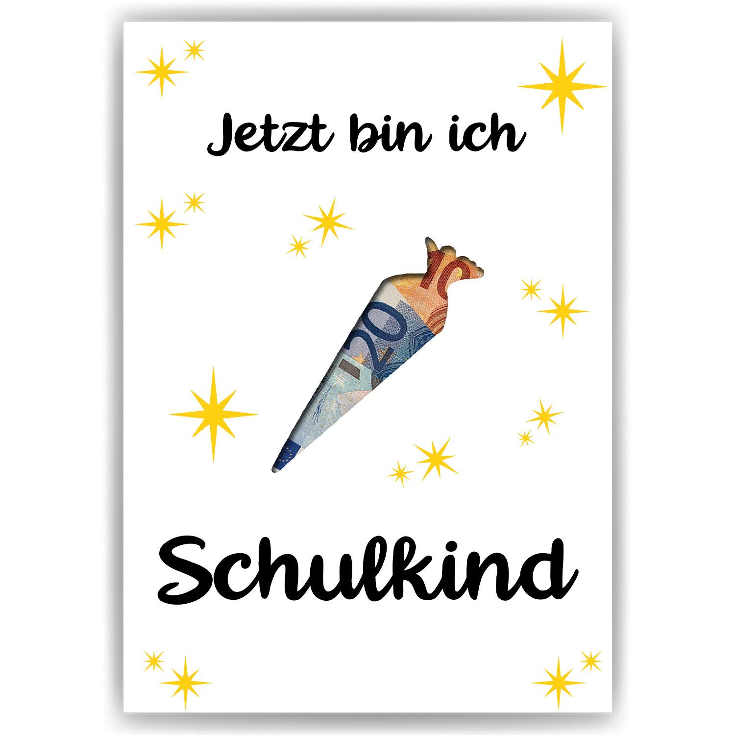 Poster Einschulung Geldgeschenk Zuckertüte Schulanfang Wunscherfüller