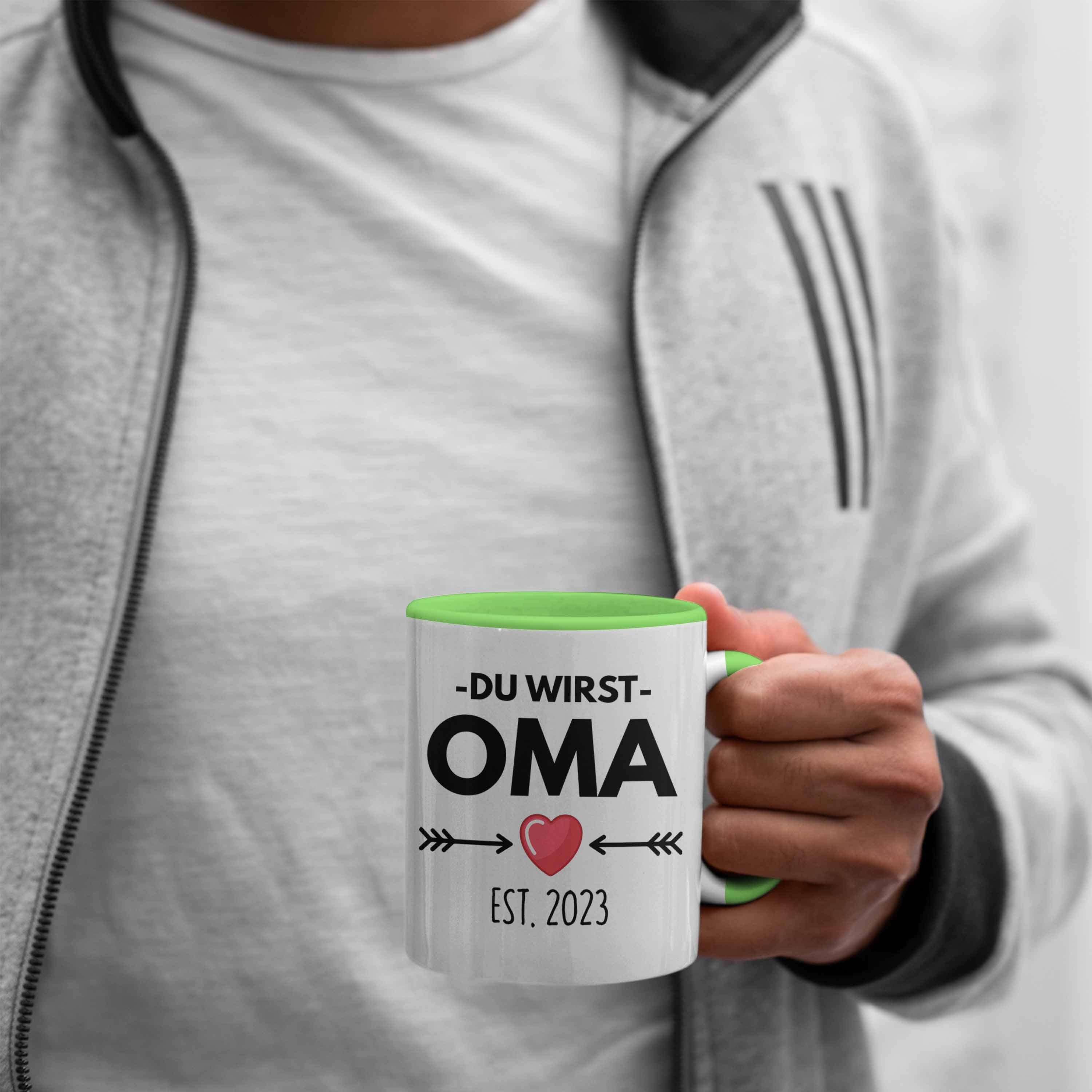 Wirst - Schwangerschaft Grün Geschenk Tasse 2023 Trendation Trendation Oma Du Oma