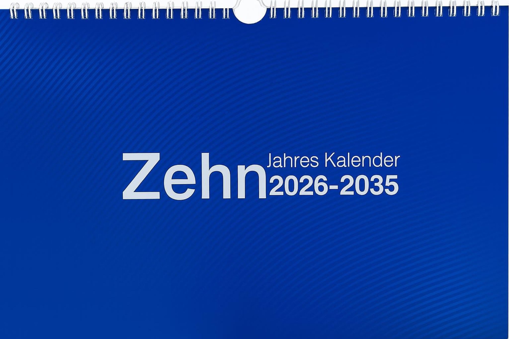 ADINA Wandkalender 2026 Adina Zehnjahres-Kalender A4 blau Querformat mit Spiralbindung