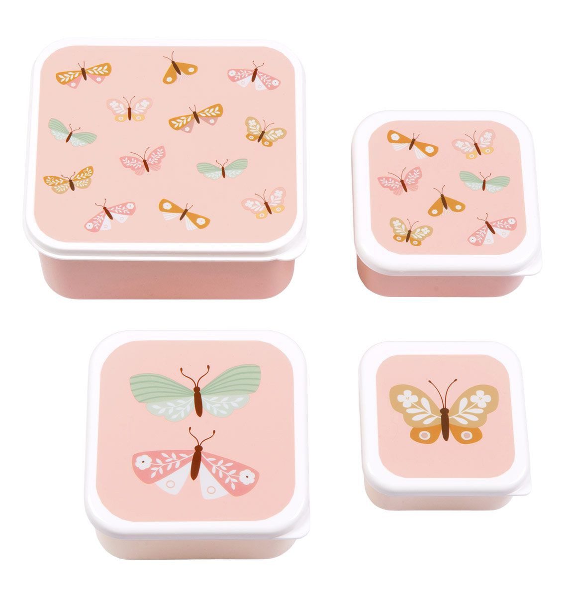 A Little Lovely Company Lunchbox Snackbox Set, Polypropylen, (4-tlg)