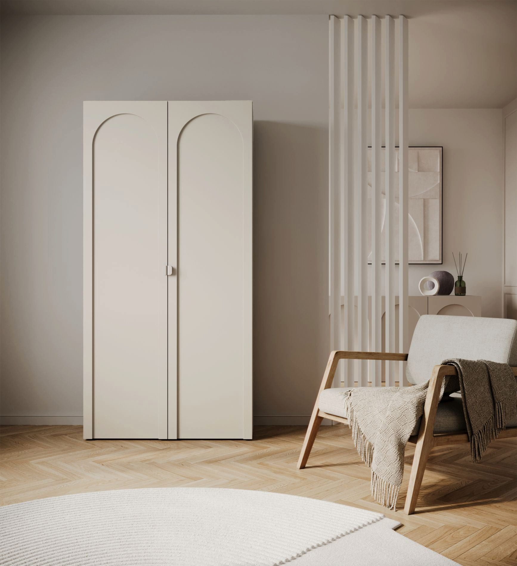 Selsey Kleiderschrank ARKADIA Schrank in Kaschmirgrau matt, mit/ohne Spiegel, 100 oder 150 cm