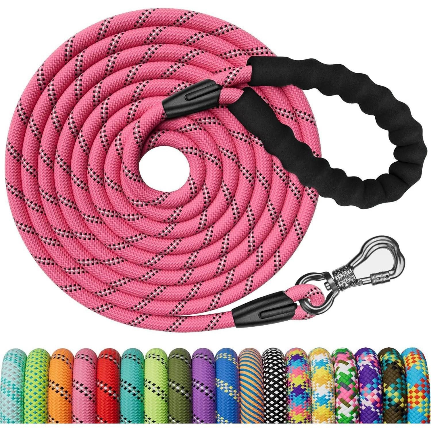 LuxusKollektion Schleppleine Schleppleine Trainingsleine Karabiner Griff Hunde Rosa 7M x 8mm