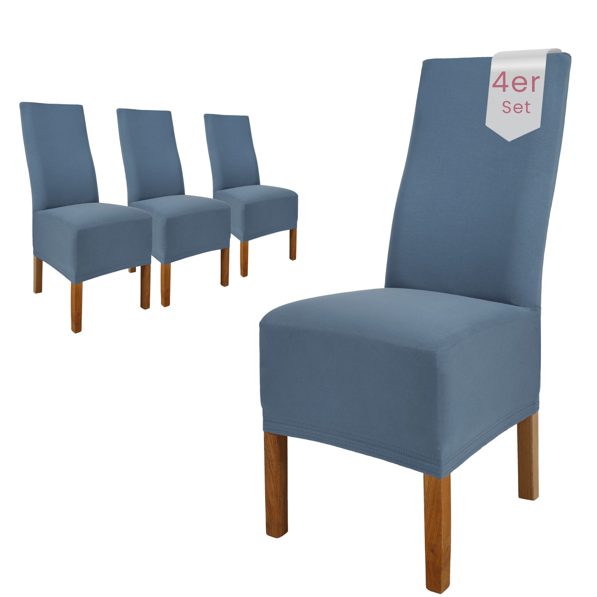 sh SCHEFFLER-HOME LIVE HOMESTYLE Stuhlhusse Moderner Stuhlbezug "Emma" aus elastischer Baumwolle Cottina, abnehmbarer & waschbarer Spannbezug für Stühle
