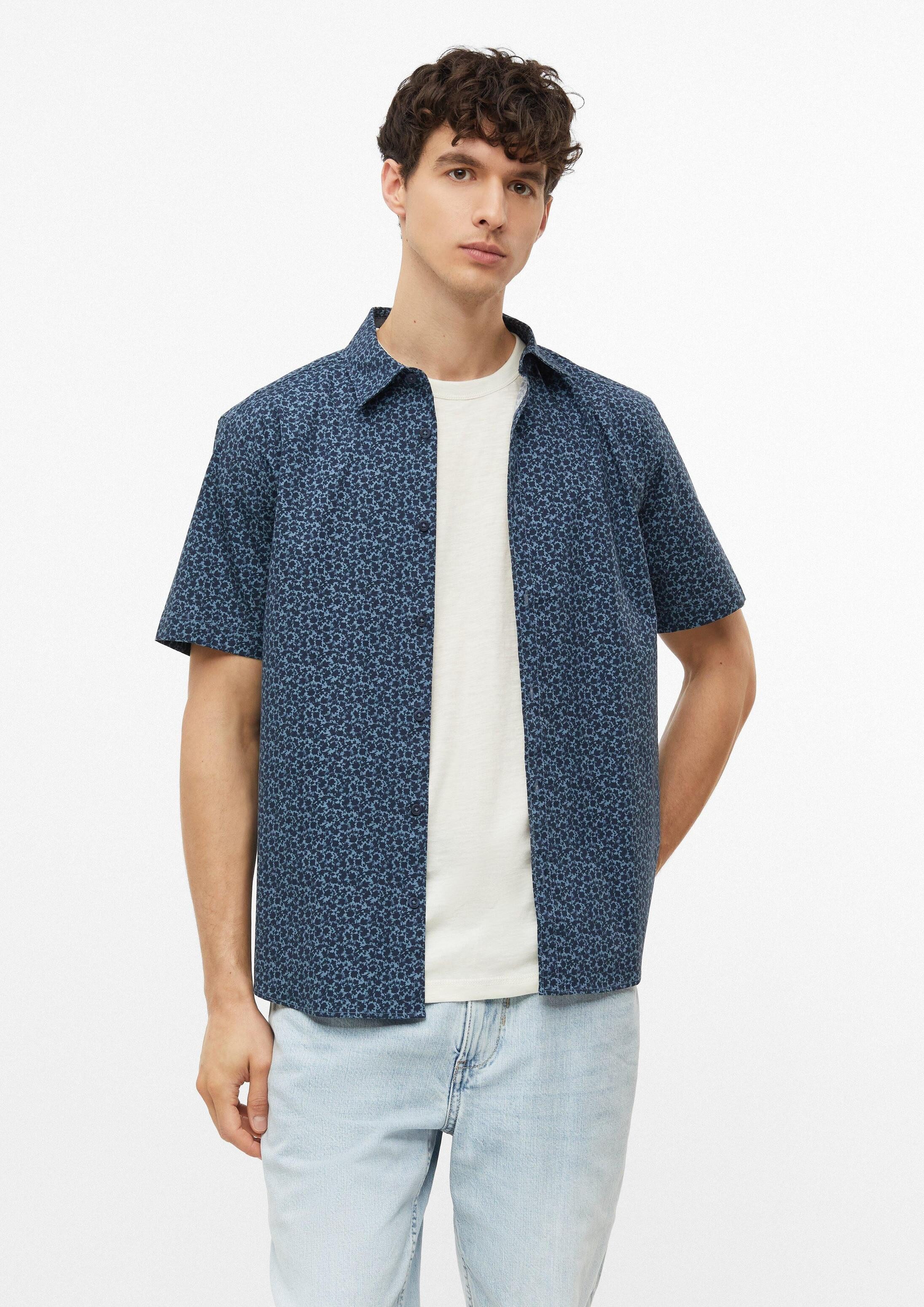 s.Oliver Kurzarmhemd Hemd Regular Fit: Elastisches Kurzarmhemd mit All-over-Print